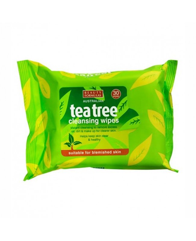 BEAUTY FORMULAS TEA TREE CLEANSING WIPES 30 WIPES