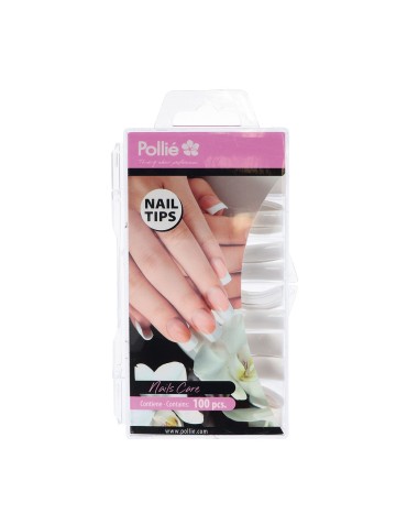 POLLIE NAIL TIPS CURVED TRANSPARENT 100P...